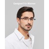 ANRRI Blue Light Glasses Men Half Round Rectangle Metal Frame
