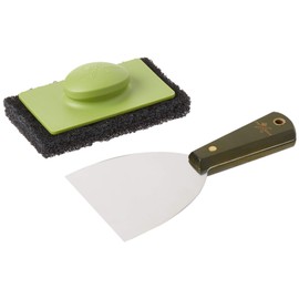 Little Griddle GK540 GK-540 Scraper and Scrubber, Silver/Black/Green