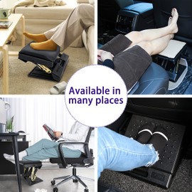 Adjustable Foot Rest for Under Desk at Work with 4 Height Levels, Under-Desk Footrest with Massage Surface, Foot Stool Under Desk for Office, Home, Maximum Load 120 Pounds (Gray)