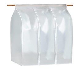 HomeChi Protector de Ropa Colgante, Bolsas de almacenamiento en el armario impermeable a prueba de polvo translúcida con cremallera completa y cinta y correa mágicas para vestidos, abrigos, chaqueta