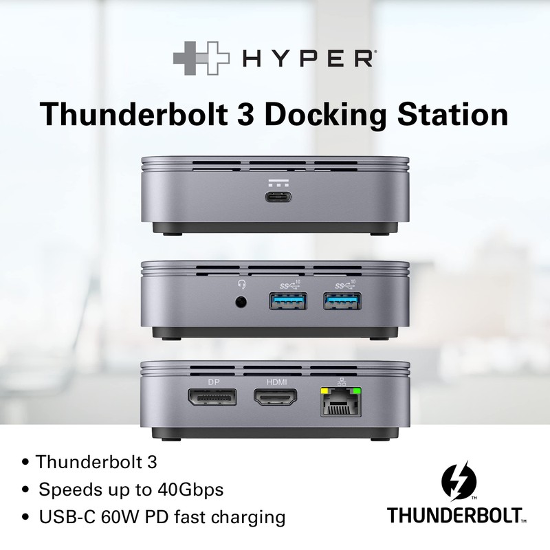 HyperDrive Dual Monitor Thunderbolt Docking Station - Portable Thunderbolt 3