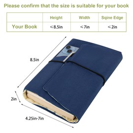 Book Covers for Paperbacks,Reusable Book Protector for Soft Cover Books and Bibles,Book Sleeve for Book Lovers Gifts (Royal Blue, 8.5X x2 Inch)