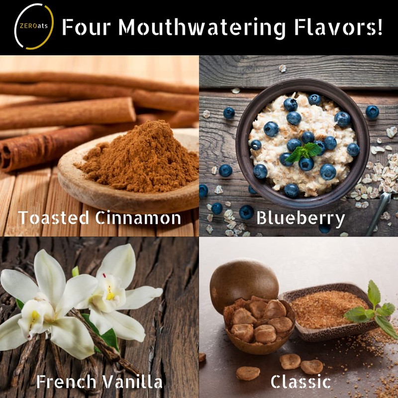 ZEROats Organic Oatmeal - Zero Sugar, Vegan Oats, Sweetened With