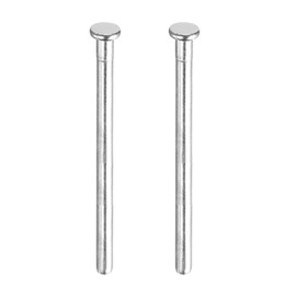 MECCANIXITY 2pcs 4 Inch Door Hinge Pins, Removable Brushed Door Hinge Interior Hinge Security Pins for Wood Residential Door Replacement, Silver