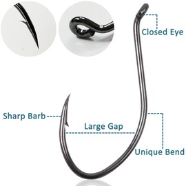 Fishing Catfish Hooks Big River Bait Hooks 100pcs Black Nickel High Carbon Steel Strong Fishing Hooks Saltwater