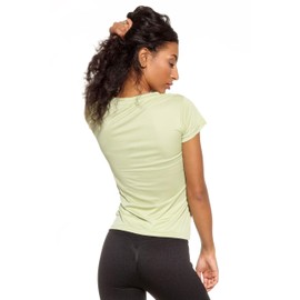 Lightweight Women's Sports T-Shirt - Breathable, Quick-Drying & Elastic - Ideal for Fitness, Running, Yoga - Functional Shirt in Many Colours & Sizes, Light Khaki
