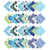Soimoi 40Pcs Ocean Print Precut Fabrics Strips Roll Up 1.5x42
