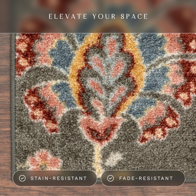 Maples Rugs Gardena Floral Runner Rug – Made in USA