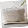 Ciieeo Cotton Rope Woven Storage Basket with Lid for Makeup