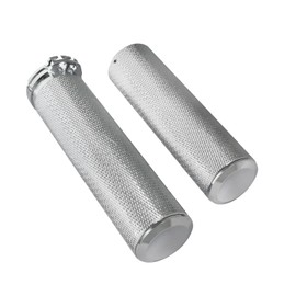 HDBUBALUS Motorcycle 1" Hand Grips Handlebar Grips Cable Throttle Fit for Harley Touring Street Glide Road King Road Glide Electra Glide Dyna Softail (#2 Chrome)