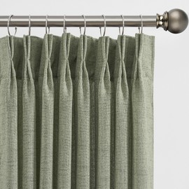 RAIN CITY Sage Sheer Curtains 90 Inches Long Linen Blend Fabric Modern Cottage Core Drapes for Living Room Bedroom Pinch Pleated Back Tab Boho Green Curtain Panels 2 PCs