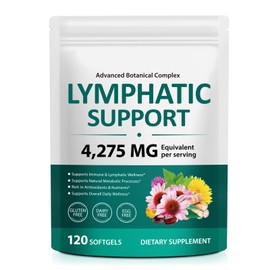 Lymphatic Support Supplement 120 Softgels– Advanced Botanical Complex with Echinacea, Dandelion & Elderberry – Antioxidant-Rich Daily