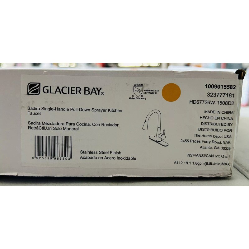 Glacier Bay Sadira Pull-Down Sprayer Kitchen Faucet in Stainless Steel