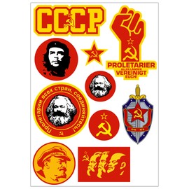 Daged Communism CCCP Sticker Card Pack of 10 - Car Motorcycle Biker Flag Vinyl AK