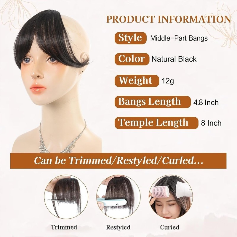 Bangs Hair Clip in Bangs Fringe with Temples Hairpieces for