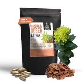 Rhodiola Rosea EXTRAKT | 3% Rosavin | 120 KAPSELN - 400mg Rosenwurz | ohne Zusatzstoffe und laborgeprüft | hochdosiert, 100% vegan & in Deutschland hergestellt (Kapseln 120)
