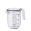 APS Mixing Cup with Lid - Measuring Cup with Measuring Scales for Liquids (L/ml), Sugar (g) and Flour (g) / Volume 1 Litre / Diameter 12.5 cm / Height 16 cm / Dishwasher Safe