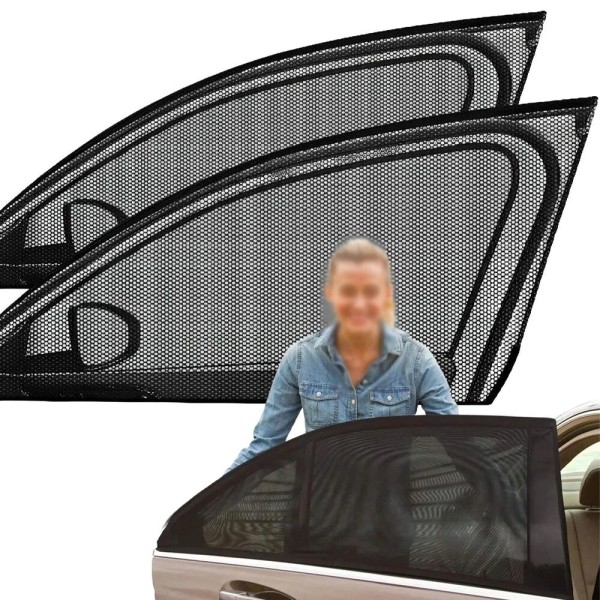 Unbranded 2 Pack Car Window Side Screen Sun Mesh Shade