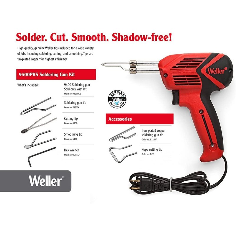 Weller 9400PKS 120V Dual Heat 140/100W Universal Soldering Gun Kit