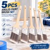 5-Piece Angled Paint Brush Set – Wood Handle Polyester Trim