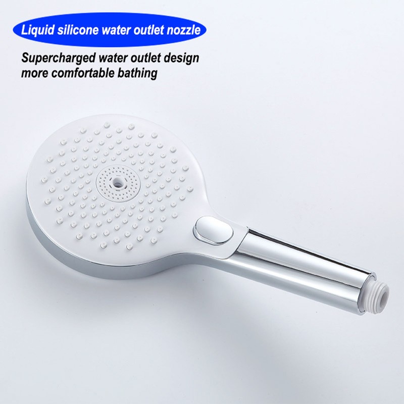 Home Bathroom Shower Head 3 Function Button Water Saving Silicone