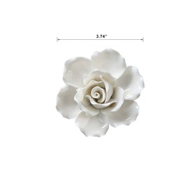 Insiswiner Handcrafted Ceramic Flowers Sculpture Home Hanging 3D Wall Art Decor Decoration for Living Room Bedroom