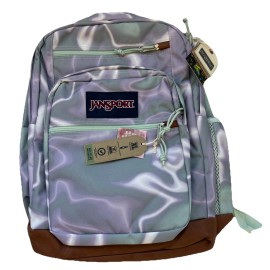 JanSport XL Cool Student Book Bag Backpack Platinum Puddles Laptop Water Bottle