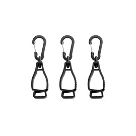 Philonext Improved Carabiner, Multi-Clip, Keeper Glove Holder, High Strength, Glove Holder, Glove Clip, Glove Holder, Glove Clip, 360° Rotation, 5 Colors, Set of 3 (Black)
