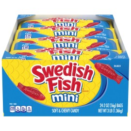 Swedish Fish Soft & Chewy Candy, 2 Oz, 24-Count