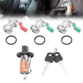 C-42-195 Ignition Switch Door Lock Cylinder Kit for Ford, Ignition Switch Lock Cylinders Keys fit 1997-2003 F150, 1998-2004 F250 F350, 01-05 Explorer Sport, Replace DL5885,LC6177,597638 ﻿