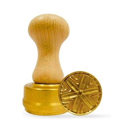 La Gondola Ravioli-Stempel - Rund Corzetti 50mm | Italienisches Pasta-Werkzeug für Zuhause und gewerbliche Küche | Messing & Naturholz Einfach zu verwenden | Ravioli Ausstecher Made in Italy