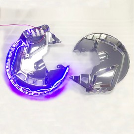 Chrome Motorbike Brake Rotor Covers LED Ring Of Fire For Honda Goldwing GL1800 2001-2014 F6B 2013-2015 (Blue)