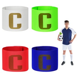 flintronic Captain's Bracelet, Rubber Elastic Bracelet, Player's Armband for Football and Rugby, Captains Bracelet, for Adults and Teenagers, Black, Pack of 4