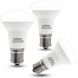 KAKEMONO 1383 1139 R12 LED Reflector Light Bulb 12V 24V BA15S SC Bayonet, 3W 1156 1141 for RV Camper Trailer Marine Boat Reading Light Bulb,Daylight White 5000K,Pack of 3