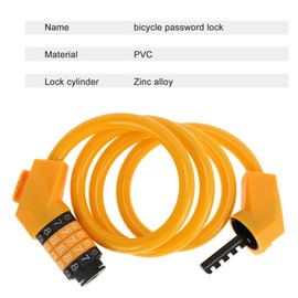 BULLSPANN Universal Security Bicycle Lock 110 cm, Resettable Chain Link Bicycle Lock with 5 Digit Code Combination Lock for Road Bike Mountain Bike Electric Bicycle Orange