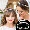 4 Pack Pearl Rhinestone Floral Headband for Wedding