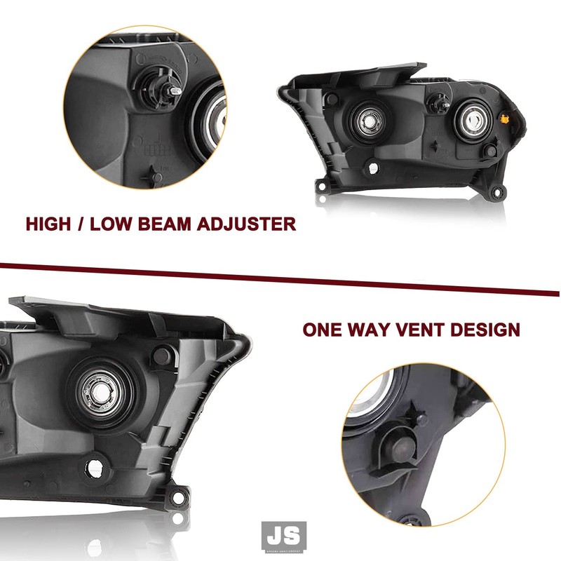 JSBOYAT Left Driver Side W/Bulbs Halogen Headlight Assembly Replacement for