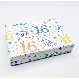 4 Sheets + 4 Gift Tags 16th Birthday White Multi Colour Wrapping Paper Age 16 Birthday Gift Wrap Paper Male/Female/Unisex White & Multi Colour (PA)