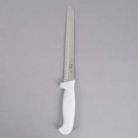 Choice 8" White Serrated Edge Bread Knife, NSF Listed - 8" White Serrated Edge Bread Knife