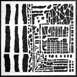 6"x6" Nested Squares Full Stencil by Carol Wiebe