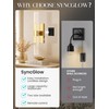 10000mAh Battery Operated Wall Sconces Set of 2, Gold, 15.3