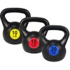 OLIXIS 3-Piece Kettlebell Set, Wide Grip Kettlebell Exercise Fitness Weight