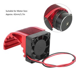 RC Motor Heatsink, Aluminium Alloy & Plastic Motor Heatsink with Fan RC Car Upgrade Accessories for 4274 7282 1515 RC Car 42 mm Motor RC Fan