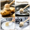 2 Pack Natural Kitchen Dish Brushes with Sisal & Palm