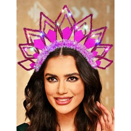 EARENT - Diadema LED con luz para mujer, color rojo brillante