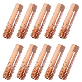 ZFKXGS 10 pieces 0.6 mm Mig Mag welding machine welding accessories welding nozzles M6 0.024 inch current nozzle welding contact tips copper contact tip for 15AK MIG MAG welding torch accessories wear