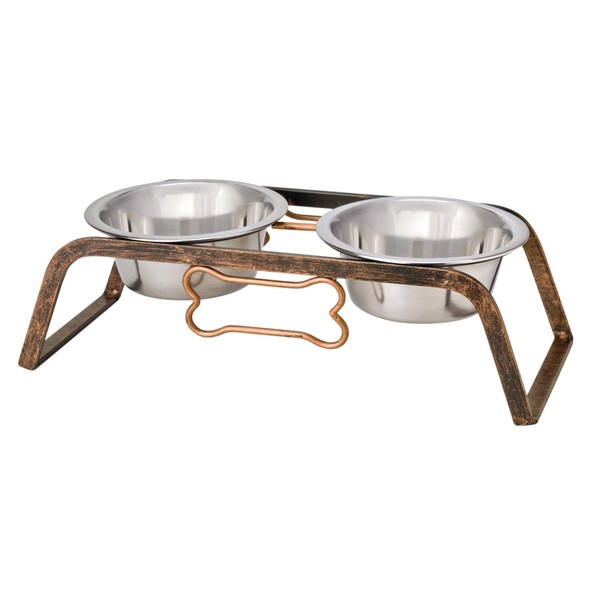 Loving Pets Double Diner Rustic Bone 1qt