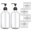 2PCS Clear Dish Soap Dispenser for Kitchen with Rust Proof
