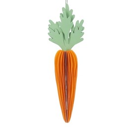 Gisela Graham Honeycomb Paper Carrot Easter Decoration