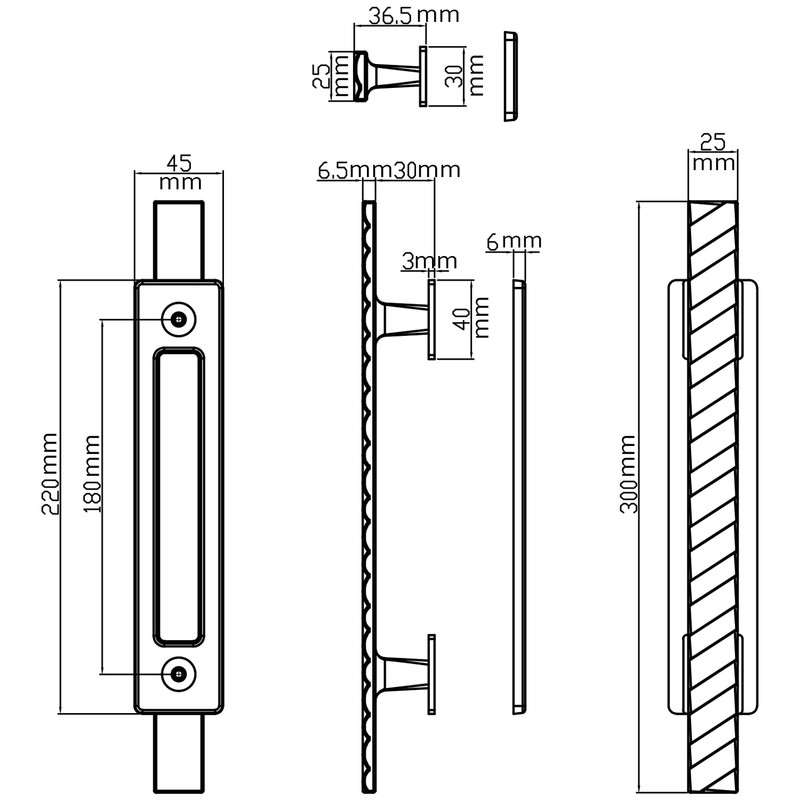 Eumtenr Solid Brass Sliding Barn Door Handles Set, 12 Inch